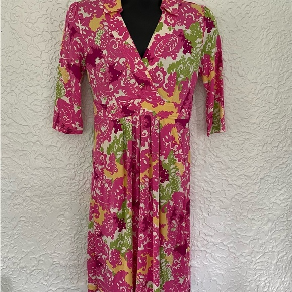 Lilly Pulitzer Blayney Jersey Silk Empire Dress Small - Picture 2 of 10